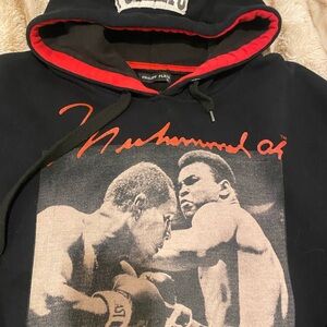 Philipp Plein Black Graphic Hoodie Mohammed Ali